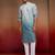 Aqua cotton sequin ombre kurta with white trousers - festive set