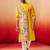 yellow digital print kurta with pyjama - high neck traditional set
