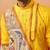 yellow digital print kurta with pyjama - high neck traditional set