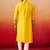 yellow digital print kurta with pyjama - high neck traditional set
