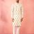 Cream cotton kurta with white pyjama - printed casual set
