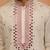Cream silk blend embroidered kurta with cream pyjama - diwali special set