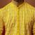 yellow thread embroidered kurta with pyjama - bright geometric set