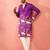 Purple dola silk digital print kurta with cream pyjama - festive set