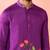 Purple dola silk digital print kurta with cream pyjama - festive set