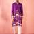Purple dola silk digital print kurta with cream pyjama - festive set