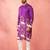 Purple dola silk digital print kurta with cream pyjama - festive set