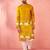 Mustard dola silk digital print kurta with cream pyjama - festive set