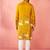 Mustard dola silk digital print kurta with cream pyjama - festive set