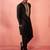 Black fine satin kurta with pyjama - traditional embroidered festive set