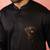 Black fine satin stone work kurta with black flare pant - royal set