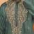 Mint green silk blend resham embroidered kurta with cream pyjama - elegant festive set