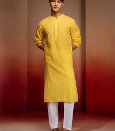 yellow bandhani kurta with pyjama - bright summer set
