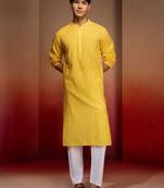 yellow bandhani kurta with pyjama - bright summer set