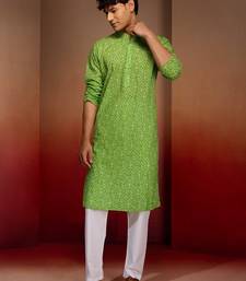 green bandhani kurta with pyjama - fresh summer set