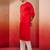 red cotton kurta white pyjama set - navratri festive wear