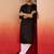 black cotton kurta white pyjama set - navratri festive wear