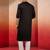 black cotton kurta white pyjama set - navratri festive wear