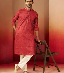 rust bandhani kurta with pyjama - gems work traditional set