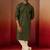 green bandhani gems work kurta with pyjama - ornate traditional set