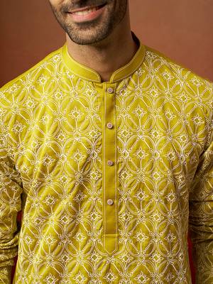 green bandhani gems work kurta with pyjama - ornate traditional set 2