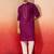 Purple silk blend mirror work kurta with cream pyjama - festival set