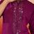 Purple silk blend mirror work kurta with cream pyjama - festival set