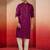 Purple silk blend mirror work kurta with cream pyjama - festival set