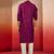Purple silk blend mirror work kurta with cream pyjama - festival set