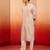 Peach silk blend embroidered kurta with cream pyjama - festive set