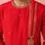 red zari kurta with beige dhoti - wedding ethnic set