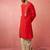 red zari kurta with beige dhoti - wedding ethnic set