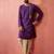 purple zari kurta with beige dhoti - festive ethnic set