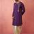 purple zari kurta with beige dhoti - festive ethnic set