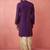 purple zari kurta with beige dhoti - festive ethnic set