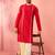 red zardozi kurta cream dhoti set - navratri traditional wear