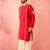 red zardozi kurta cream dhoti set - navratri traditional wear