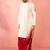 cream zardozi kurta red dhoti set - navratri festive wear