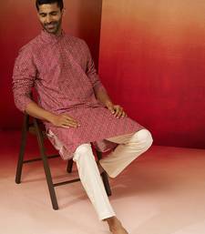 falsa digital print kurta with pyjama - premium gems work set