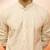Beige embroidered kurta with cream pants - ethnic set