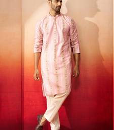 peach digital print kurta with pyjama - stylish festive set