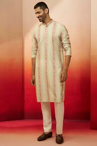 mint green digital print kurta with pyjama - contemporary festive set