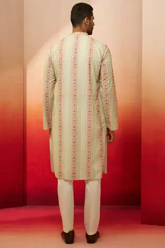 mint green digital print kurta with pyjama - contemporary festive set