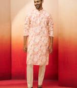 multicolor digital print kurta with cream pants set