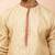 cream embroidered kurta with maroon churidar - premium thread zari work