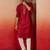 maroon jacquard kurta with pyjama - traditional festive set