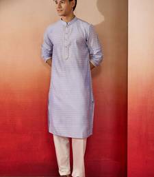 Purple jacquard kurta with pyjama - serene festive set