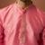 pink jacquard kurta with cream churidar set - traditional festive wear