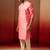 pink jacquard kurta with cream churidar set - traditional festive wear