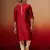 maroon jacquard kurta with cream churidar set - premium ethnic wear